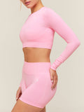 Gymshark Everyday Seamless Long Sleeve Crop Top — Poise Pink — 4