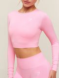 Gymshark Everyday Seamless Long Sleeve Crop Top — Poise Pink — 5