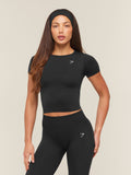 Gymshark Everyday Seamless Short Sleeve Top — Black — 1
