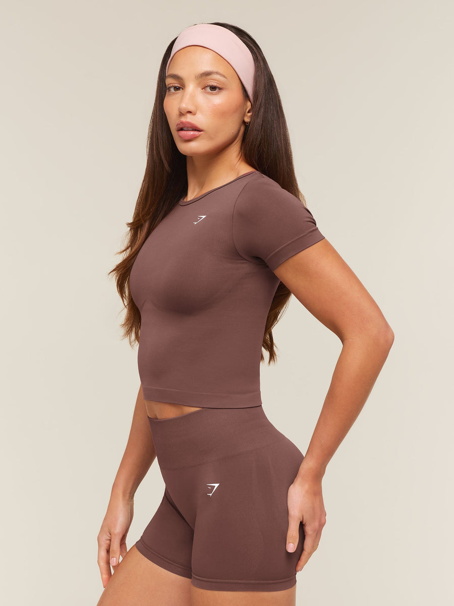 Gymshark Everyday Seamless Short Sleeve Top — Espresso Brown — 3