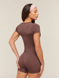 Gymshark Everyday Seamless Short Sleeve Top — Espresso Brown — 2