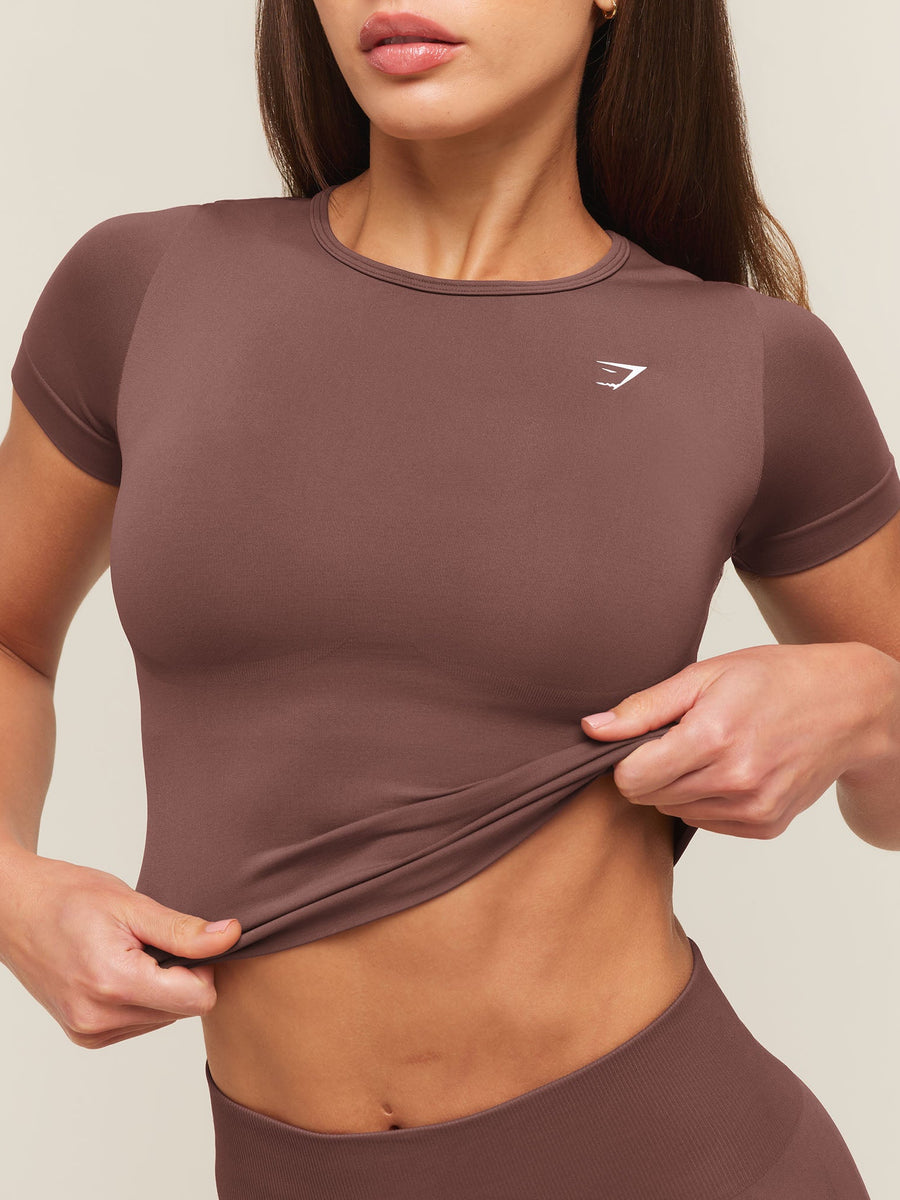 Gymshark Everyday Seamless Short Sleeve Top — Espresso Brown — 5
