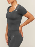 Gymshark Everyday Seamless Tight Fit Crew Neck Tee — Onyx Grey — 4