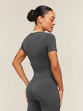 Gymshark Everyday Seamless Tight Fit Crew Neck Tee — Onyx Grey — 3