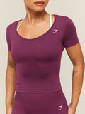 Gymshark Everyday Seamless Tight Fit Crew Neck Tee — Strength Pink — 5