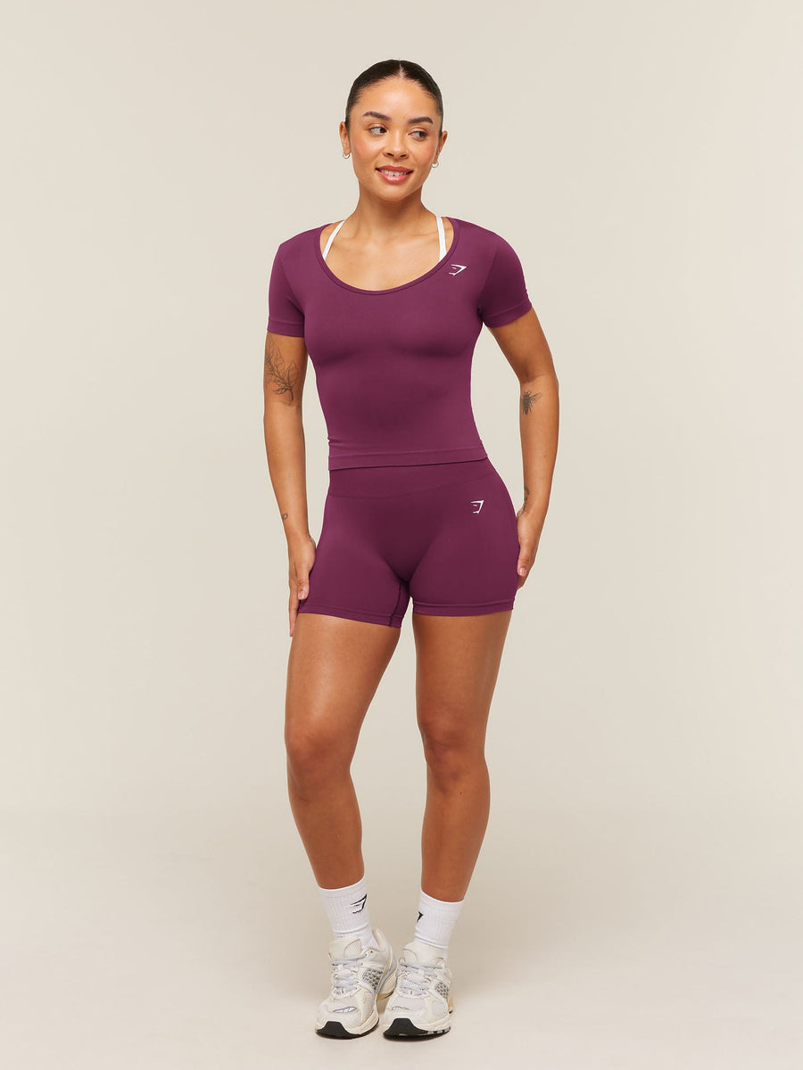 Gymshark Everyday Seamless Tight Fit Crew Neck Tee — Strength Pink — 4