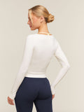 Gymshark Everyday Seamless Wide Neck Long Sleeve Top — Soft White — 3