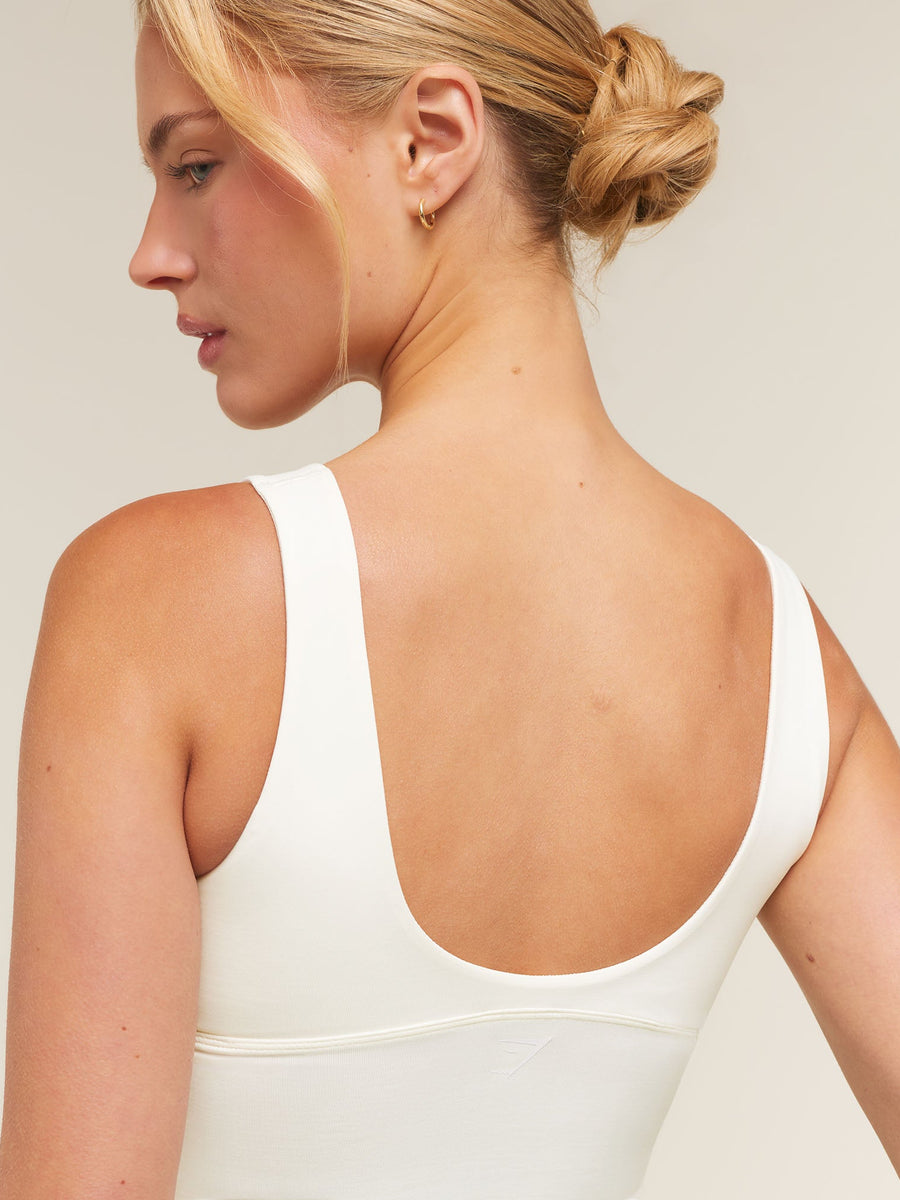 Gymshark Everyday Seamless Shelf Tank — Soft White — 8
