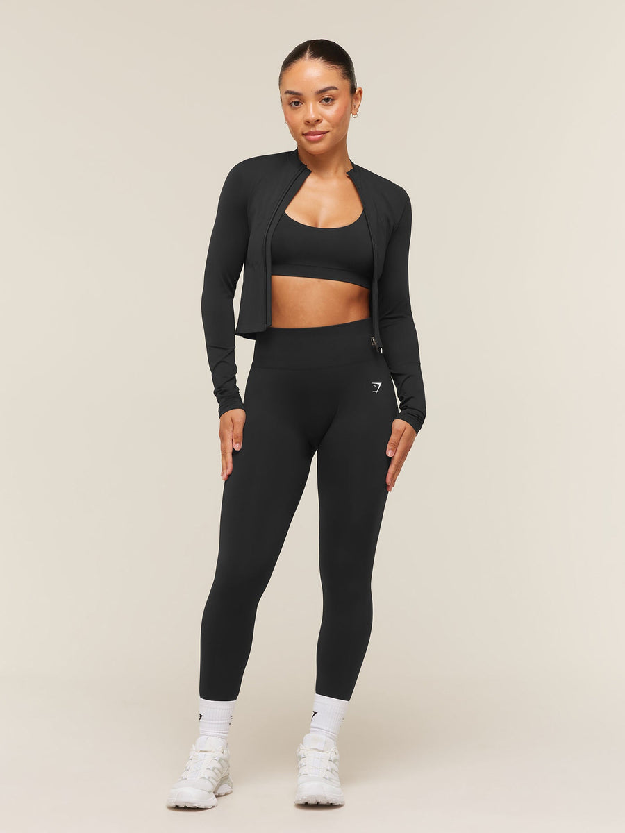Gymshark Everyday Seamless Zip Tracktop — Black — 7