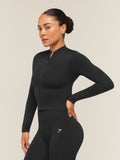 Gymshark Everyday Seamless Zip Tracktop — Black — 3