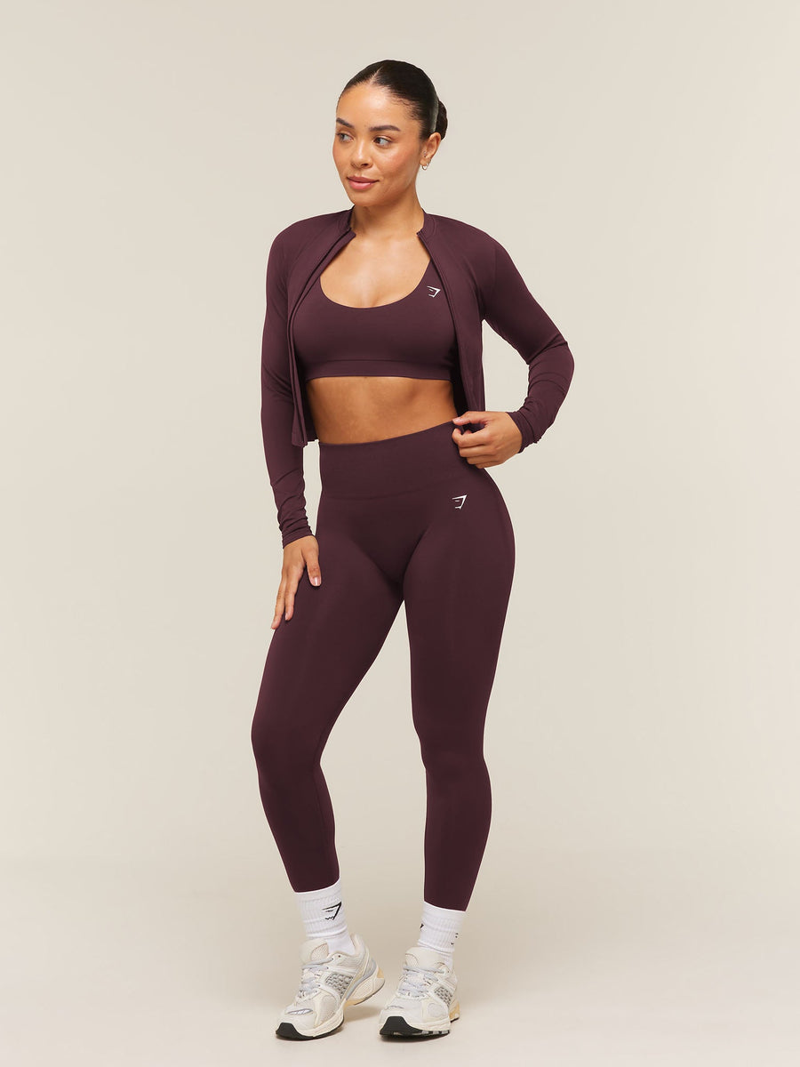 Gymshark Everyday Seamless Zip Tracktop — Cherry Purple — 6