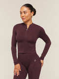Gymshark Everyday Seamless Zip Tracktop — Cherry Purple — 1