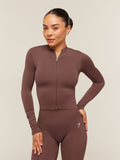 Gymshark Everyday Seamless Zip Tracktop — Espresso Brown — 1