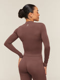 Gymshark Everyday Seamless Zip Tracktop — Espresso Brown — 2