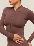 Gymshark Everyday Seamless Zip Tracktop — Espresso Brown — 6