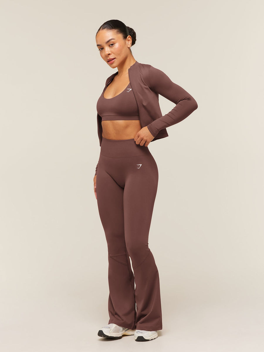 Gymshark Everyday Seamless Zip Tracktop — Espresso Brown — 4