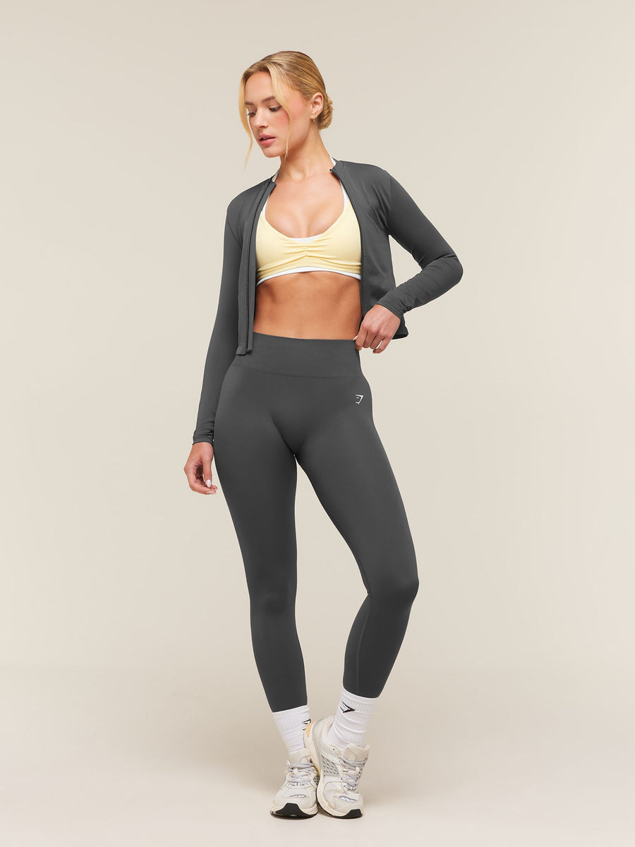 Gymshark Everyday Seamless Zip Tracktop — Onyx Grey — 4