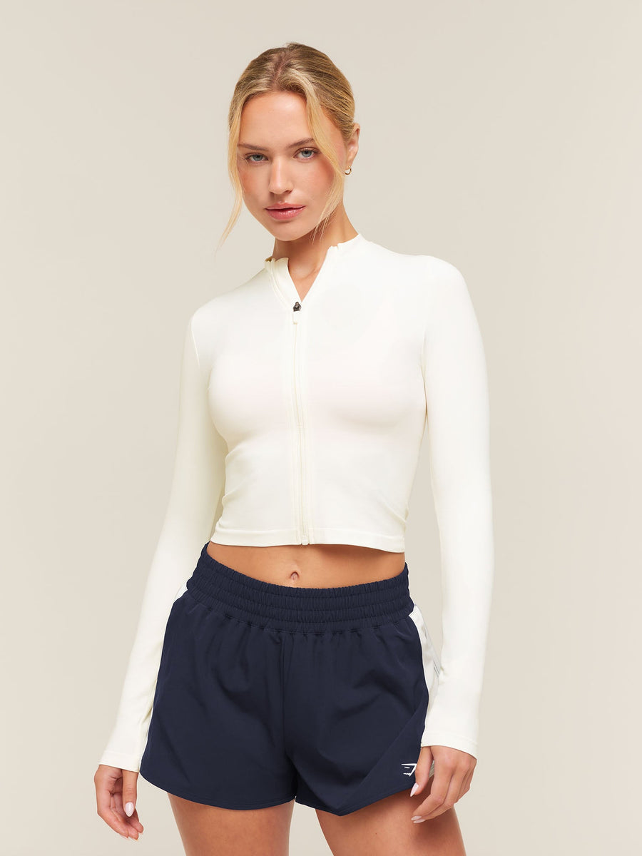 Gymshark Everyday Seamless Zip Tracktop — Soft White — 2