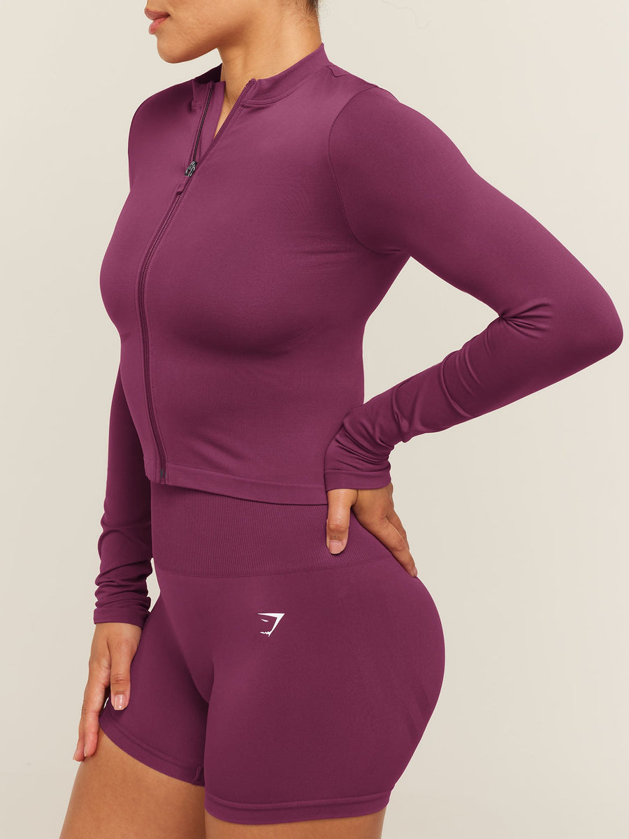 Gymshark Everyday Seamless Zip Tracktop — Strength Pink — 3