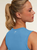 Gymshark Everyday Seamless Ruche Front Tank — Zone Blue — 6