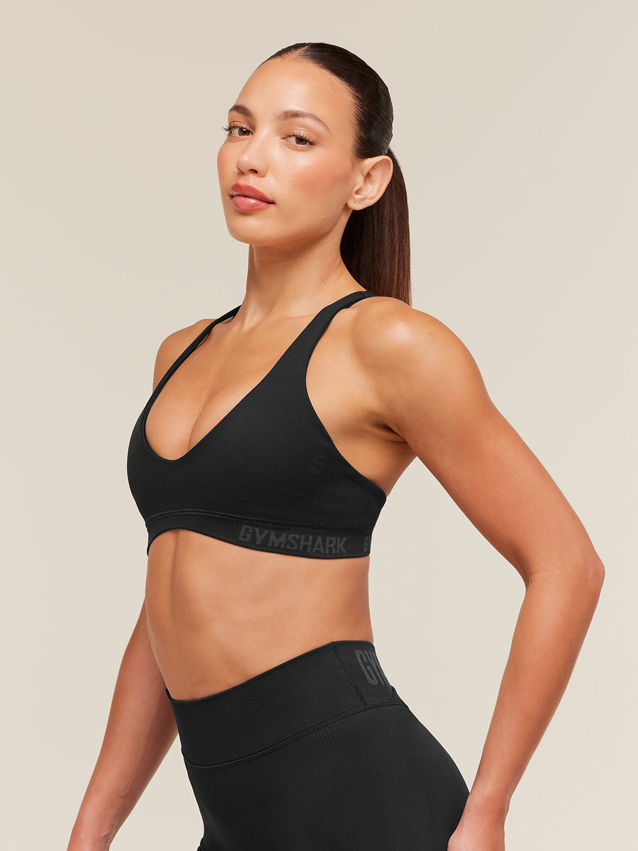 Gymshark Flex V4 Sports Bra — Black/P885 — 3