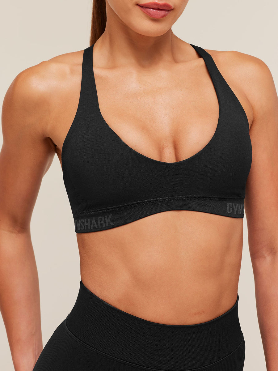 Gymshark Flex V4 Sports Bra — Black/P885 — 6
