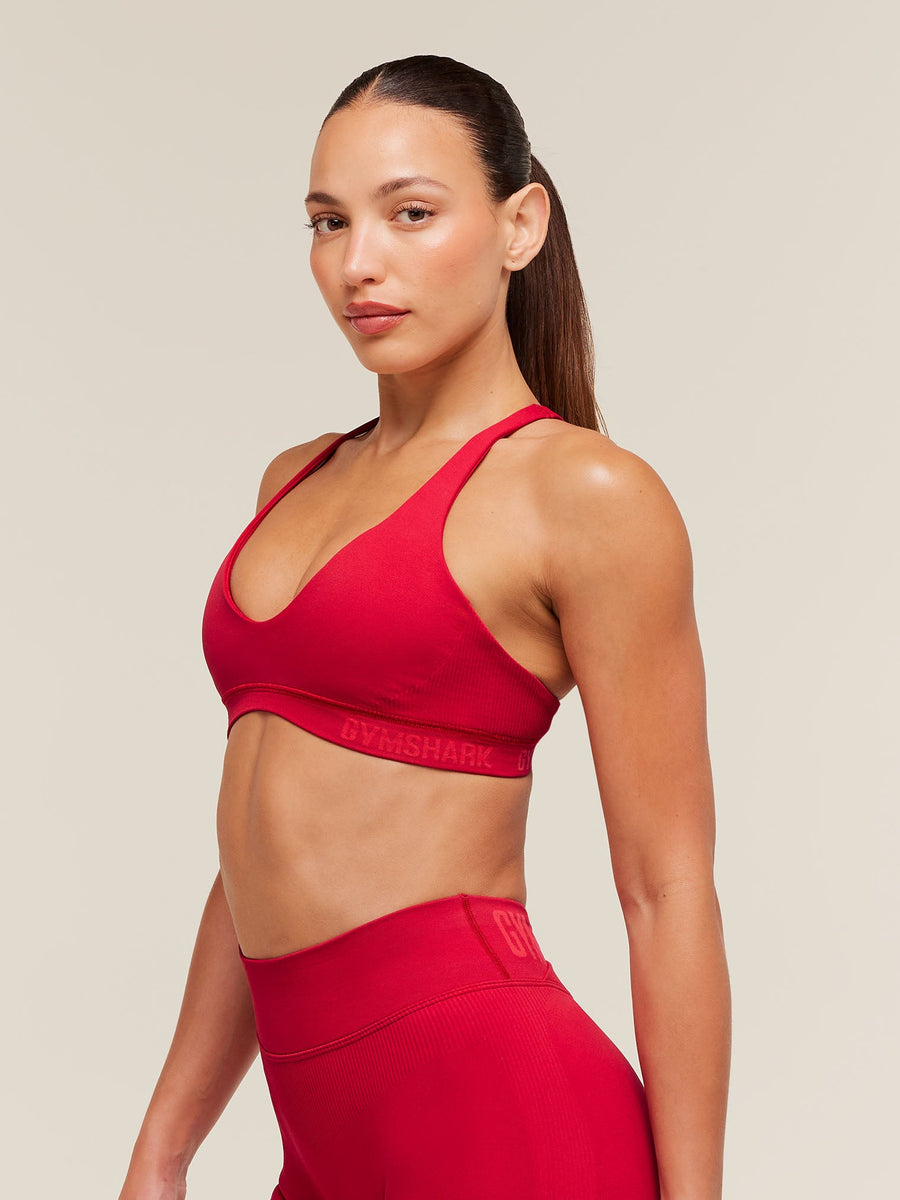 Gymshark Flex V4 Sports Bra — Carmine Red/P363 — 3