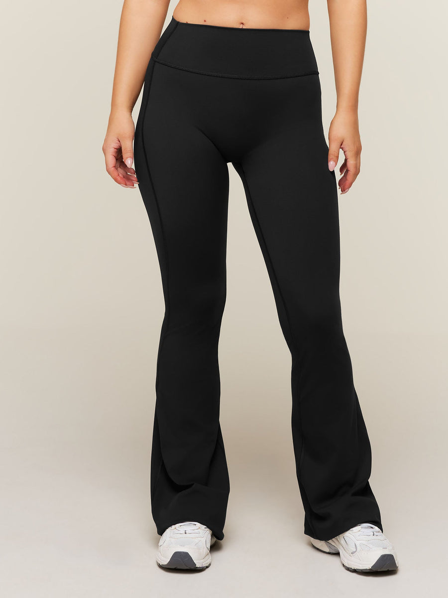 Gymshark Shape Bonded Flared Short Leggings — Black — 1
