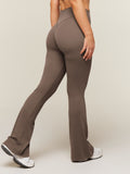 Gymshark Shape Bonded Flared Short Leggings — Soft Brown — 4