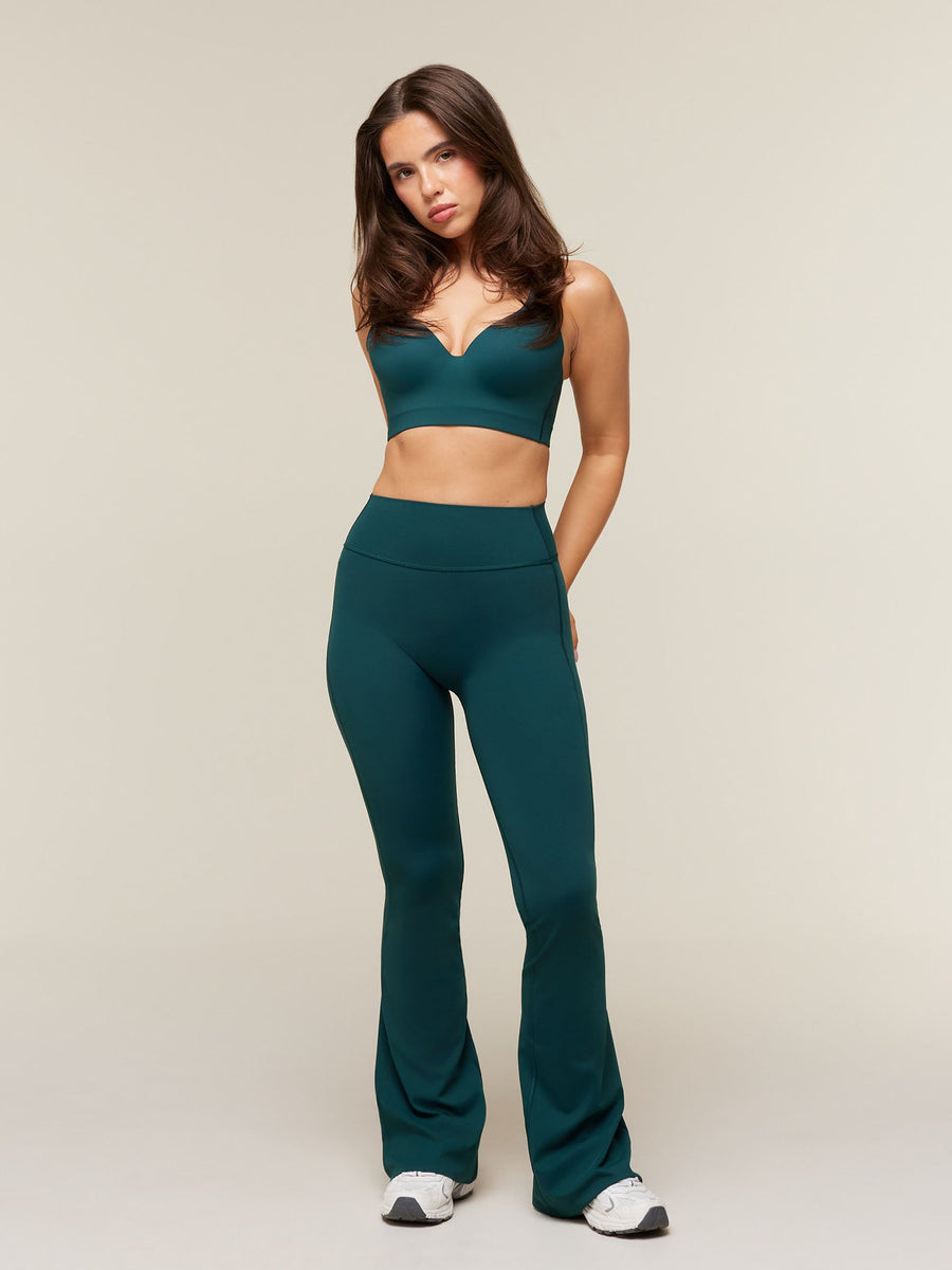 Gymshark Shape Bonded Flared Short Leggings — Tactical Teal — 5