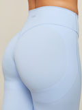 Gymshark Shape Bonded Flared Short Leggings — Tranquil Blue — 6