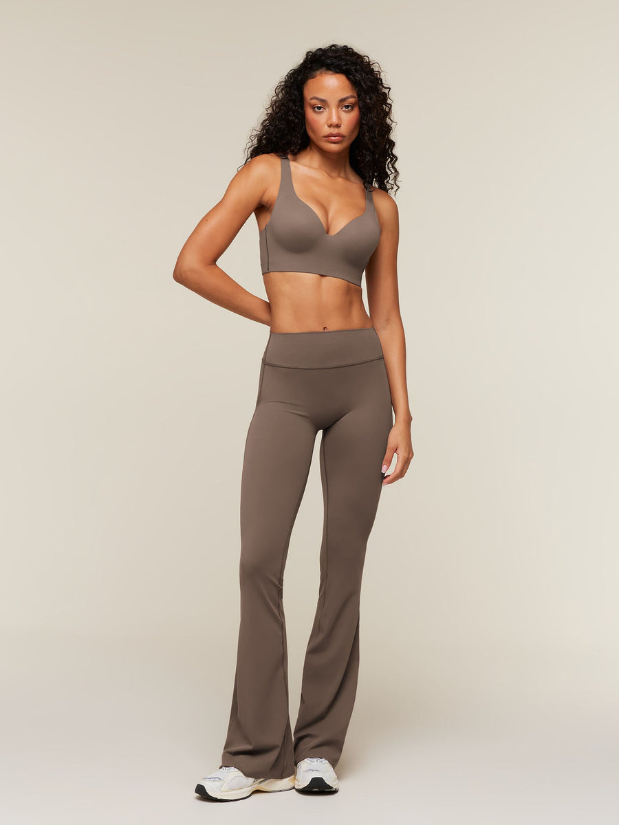 Gymshark Shape Bonded Flared Tall Leggings — Soft Brown — 5