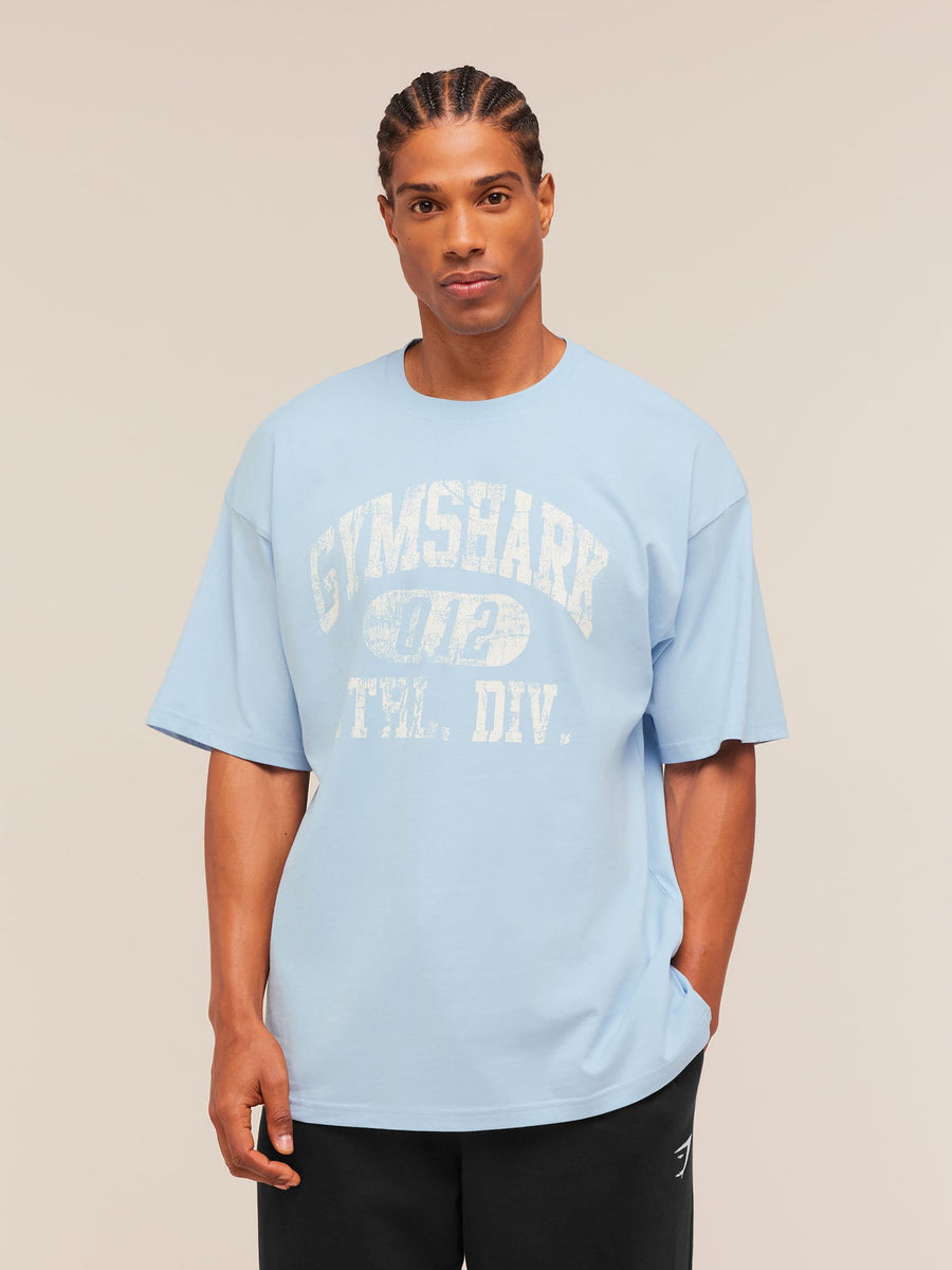 Gymshark Athletic Division Graphic T-Shirt — Chilled Blue — 1