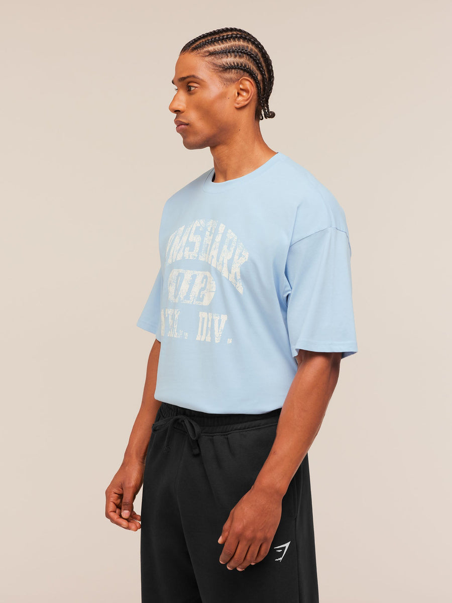 Gymshark Athletic Division Graphic T-Shirt — Chilled Blue — 4