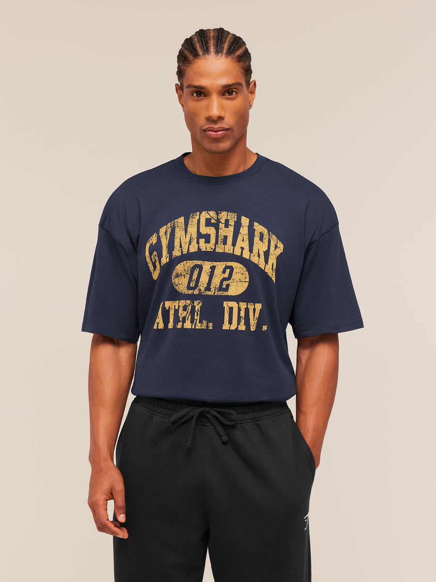 Gymshark Athletic Division Graphic T-Shirt — Heavy Blue — 1