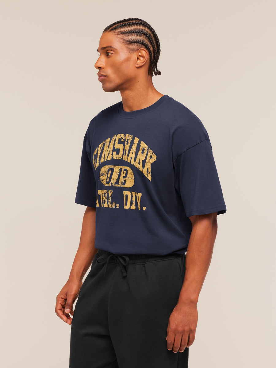 Gymshark Athletic Division Graphic T-Shirt — Heavy Blue — 4