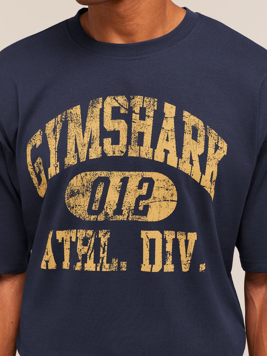 Gymshark Athletic Division Graphic T-Shirt — Heavy Blue — 5