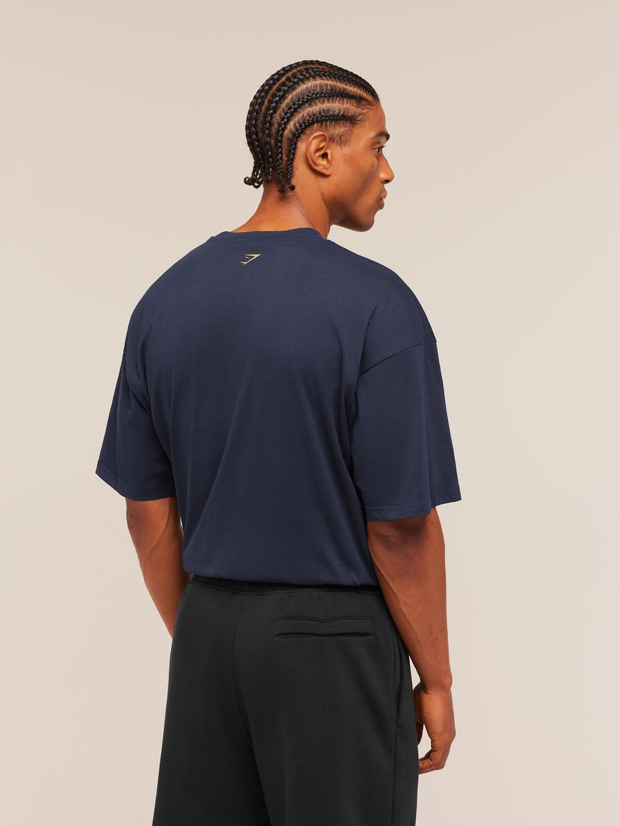 Gymshark Athletic Division Graphic T-Shirt — Heavy Blue — 3