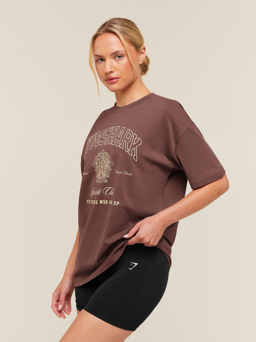 Gymshark College Crest Graphic T-Shirt — Espresso Brown — 3