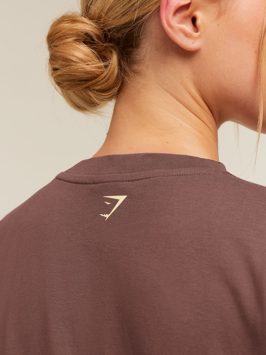 Gymshark College Crest Graphic T-Shirt — Espresso Brown — 5