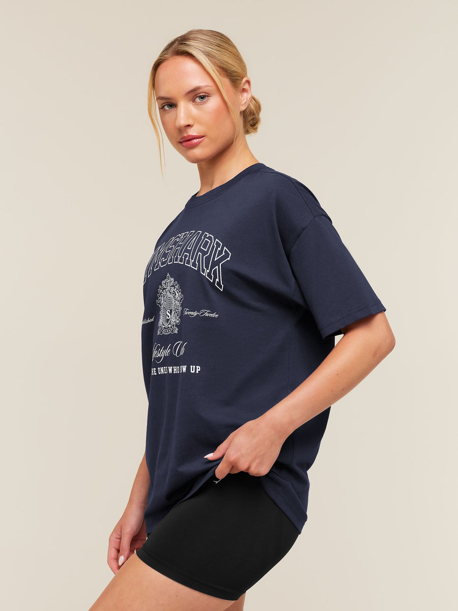 Gymshark College Crest Graphic T-Shirt — Heavy Blue — 3