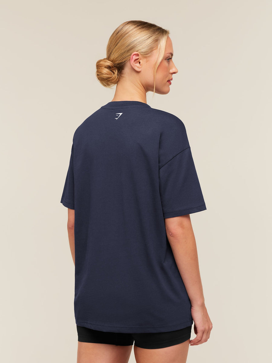 Gymshark College Crest Graphic T-Shirt — Heavy Blue — 2