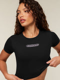 Gymshark For The Ones Who Show Up Graphic Baby Tee — Black — 5