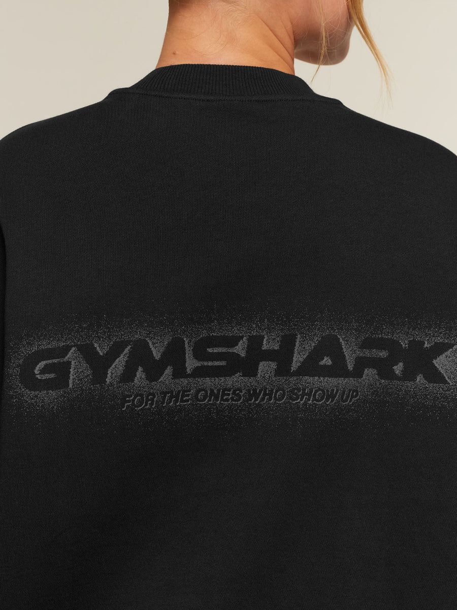 Gymshark For The Ones Who Show Up Graphic Sweatshirt — Black — 5
