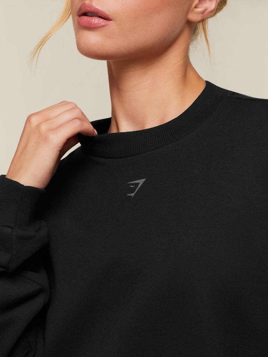 Gymshark For The Ones Who Show Up Graphic Sweatshirt — Black — 6