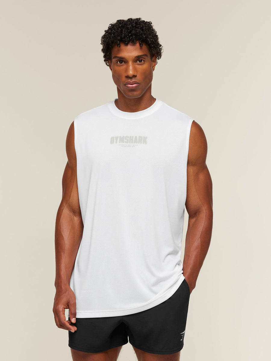 Gymshark Motion Blur Graphic Tank — White — 1
