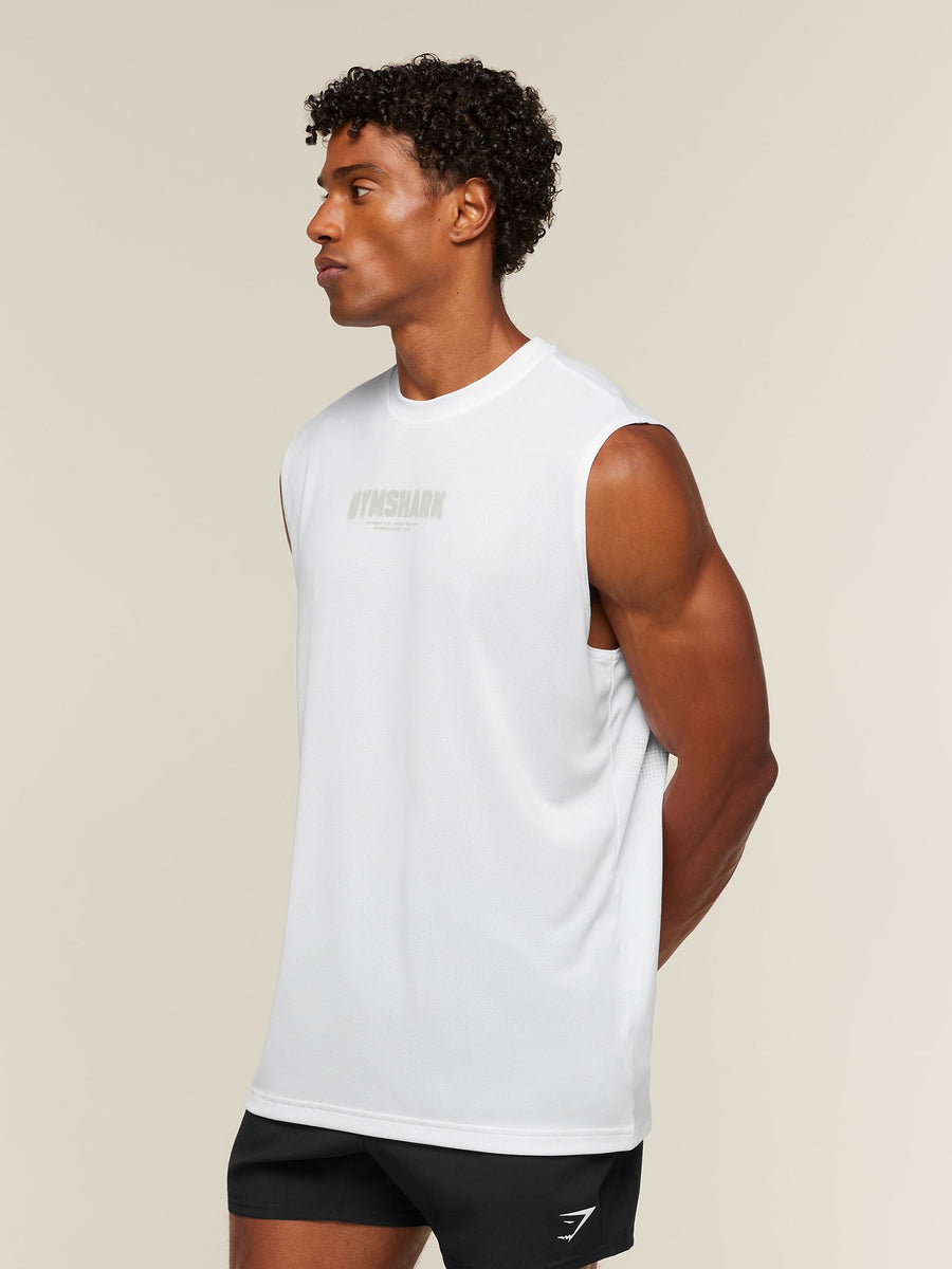 Gymshark Motion Blur Graphic Tank — White — 3