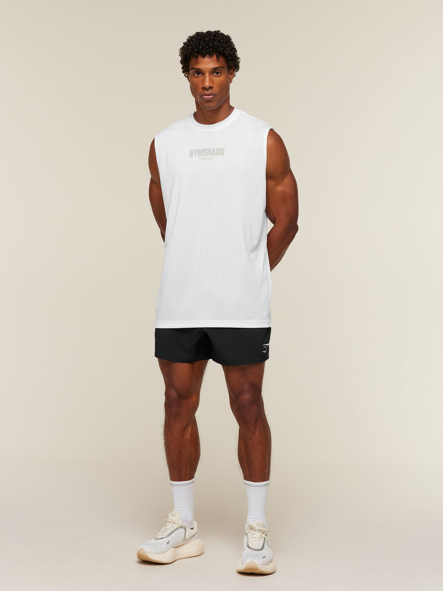 Gymshark Motion Blur Graphic Tank — White — 4