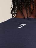 Gymshark Faded Collegiate Graphic T-Shirt — Heavy Blue — 4