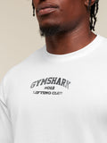 Gymshark Faded Collegiate Graphic T-Shirt — White — 4